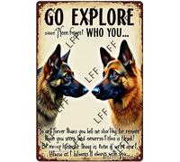 AYZYSMBM Vintage Metal Tin Sign German Shepherd Never Forget Who You Are Wall Art Poster Novelty Sign 8X12 Inch