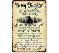 AYZYSMBM Vintage Tin Sign - American Black Bear To My Daughter Always Remember How Much I Love You - Wall Art For Home Or Office Decore Poster For Spiritual - Metal Plaque 8 Inch X 12 Inch