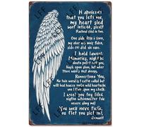 AYZYSMBM Vintage Tin Sign - Angel Wings The Moment That You Left Me, My Heart Was Split In Two - Wall Art For Home Or Office Decore Poster For Spiritual - Metal Plaque 8 Inch X 12 Inch