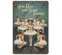 AYZYSMBM Vintage Tin Sign - Ballet Dancer Don'St Wait Until You Reach Your Goal To Be Proud Of Yourself - Wall Art For Home Or Office Decore Poster For Spiritual - Metal Plaque 8 Inch X 12 Inch