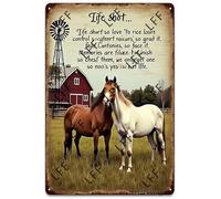 AYZYSMBM Vintage Tin Sign - Beautiful Horse Life Is Short So Live It Love Is Rare So Grab It - Wall Art For Home Or Office Decore Poster For Spiritual - Metal Plaque 8 Inch X 12 Inch