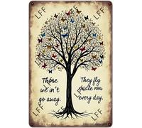 AYZYSMBM Vintage Tin Sign - Big Tree And Butterfly Those We Love Dont Go Away They Fly Beside Us Everyday - Wall Art For Home Or Office Decore Poster For Spiritual - Metal Plaque 8 Inch X 12 Inch