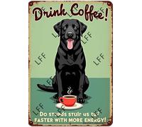 AYZYSMBM Vintage Tin Sign - Drink Coffee Do Stupid Stuff Faster With More Energy - Wall Art For Home Or Office Decore Poster For Spiritual - Metal Plaque 8 Inch X 12 Inch