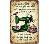 AYZYSMBM Vintage Tin Sign - Fun Quilting God Put Me On This Earth Sewing Lover - Wall Art For Home Or Office Decore Poster For Spiritual - Metal Plaque 8 Inch X 12 Inch
