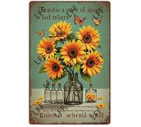 AYZYSMBM Vintage Tin Sign - I See Trees Of Green Red Roses Too I See Them Bloom For Me And You Sunflower - Wall Art For Home Or Office Decore Poster For Spiritual - Metal Plaque 8 Inch X 12 Inch