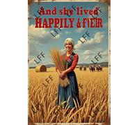 AYZYSMBM Wall Decor Tin Sign And She Lived Happily Ever After Woman On The Field Metal Tin Poster For Living Room Decor Home Decor Office Decor Farmhouse Decor Church 8X12 Inch
