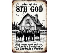 AYZYSMBM Wall Decor Tin Sign Angus Cows Farm So God Made A Farmer Metal Tin Poster For Living Room Decor Home Decor Office Decor Farmhouse Decor Church 8X12 Inch