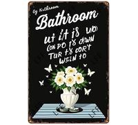 AYZYSMBM Wall Decor Tin Sign Bathroom Rules If You Are Taking A Long Time Hurry Up Metal Tin Poster For Living Room Decor Home Decor Office Decor Farmhouse Decor Church 8X12 Inch