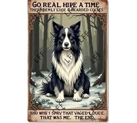 AYZYSMBM Wall Decor Tin Sign Bearded Collie Once Upon A Time A Girl Really Loved Dogs Metal Tin Poster For Living Room Decor Home Decor Office Decor Farmhouse Decor Church 8X12 Inch