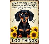 AYZYSMBM Wall Decor Tin Sign Enjoy The Little Thing_S In Life, They Were The Big Thing_S Coonhound Dog Metal Tin Poster For Living Room Decor Home Decor Office Decor Farmhouse Decor Church 8X12 Inch