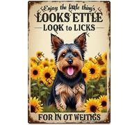 AYZYSMBM Wall Decor Tin Sign Enjoy The Little Thing_S In Life, They Were The Big Thing_S Terrier Dog Metal Tin Poster For Living Room Decor Home Decor Office Decor Farmhouse Decor Church 8X12 Inch