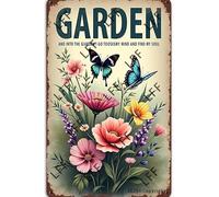 AYZYSMBM Wall Decor Tin Sign Garden And Into The Garden I Go To Lose My Mind And Find My Soul Metal Tin Poster For Living Room Decor Home Decor Office Decor Farmhouse Decor Church 8X12 Inch