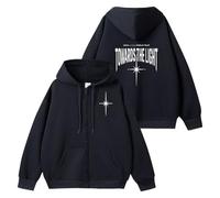 AZ Concert Towards The Light Hoodie 2024 Support Merch Sweatshirt Contton Zipper Star Style Sweatshirt(Black-Fleece,S)