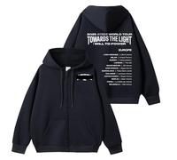 AZ Concert Towards The Light Hoodie 2025 Support Merch Sweatshirt Zipper Contton Hooded Sweatshirt Top(Black,XL)