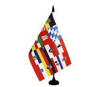 AZ FLAG 16 German Federal States Table Flag 5'' x 8'' - 16 states of Germany Office Decoration 100% Polyester 21 x 14 cm - Mini Desk Flag with Pole and Black Plastic Base