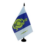AZ FLAG - 40 Commando British Royal Marines Table Flag 5'' x 8'' - British Army Office Flag 100% Polyester 21 x 14 cm - Mini Desk Flag with 10'' Pole and Black Plastic Base