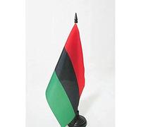 AZ FLAG AFRO-American Table Flag 5'' x 8'' - African Office Decoration 100% Polyester 21 x 14 cm - Mini Desk Flag with Pole and Black Plastic Base