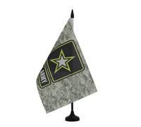AZ FLAG - American Army Star Camo Table Flag 5'' x 8'' - US Army Office Flag 100% Polyester 21 x 14 cm - Mini Desk Flag with 10'' Pole and Black Plastic Base