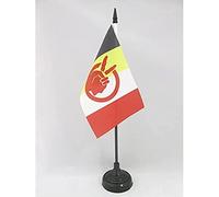 AZ FLAG - American Indian Movement Table Flag 4'' x 6'' - Native American tribe Office Mini Banner 100% Polyester 15 x 10 cm - Mini Desk Flag with 10'' Pole and Black Plastic Base