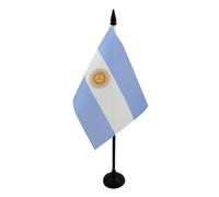 AZ FLAG - Argentina Table Flag 4'' x 6'' - Argentine Office Mini Banner 100% Polyester 15 x 10 cm - Mini Desk Flag with 10'' Pole and Black Plastic Base