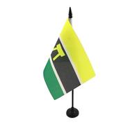 AZ FLAG - Ashanti people Table Flag 5'' x 8'' - Asante Office Flag 100% Polyester 21 x 14 cm - Mini Desk Flag with 10'' Pole and Black Plastic Base