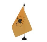 AZ FLAG - Australia Kangaroo Sign Table Flag 5'' x 8'' - Australian road sign Office Flag 100% Polyester 21 x 14 cm - Mini Desk Flag with 10'' Pole and Black Plastic Base