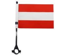 AZ FLAG - Austria Bike Flag 4'' x 6'' - Austrian Bicycle Flag 100% Polyester 21 x 14 cm - Mini Banner with 12'' Black Plastic Pole