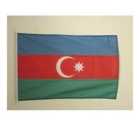 AZ FLAG - Azerbaijan Flag - 2x3 Ft - For Outdoor - Azerbaijani Banner Knitted Polyester with Two Plastic Rings - Fade Resistant - Vivid Colors - 2' x 3' Feet - 90x60 Cm