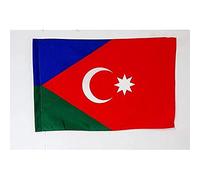 AZ FLAG - Azerbaijani Turks Flag - 2x3 Ft - Azeris Banner with Sleeve - 100% Polyester - Fade Resistant - Vivid Colors - 2' x 3' Feet - 90x60 Cm