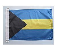 AZ FLAG - Bahamas Nautical Flag - 18'' x 12'' - For Outdoor and Boat - Bahamian Banner Knitted Polyester with Two Plastic Rings - Vivid Colors - 12x18 in - 45x30 Cm