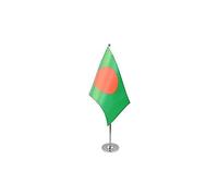 AZ FLAG - Bangladesh Prestige Table Flag 6'' x 9'' - Bangladeshi Office Flag 100% Satin 22 x 15 cm - Desk Flag with Steel Pole and Base
