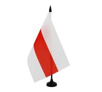 AZ FLAG - Belarus Old White-red-white Table Flag 5'' x 8'' - Belarusian Office Flag 100% Polyester 21 x 14 cm - Mini Desk Flag with 10'' Pole and Black Plastic Base