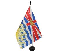 AZ FLAG - British Columbia Table Flag 5'' x 8'' - Canadian region of British Columbia Office Flag 100% Polyester 21 x 14 cm - Mini Desk Flag with 10'' Pole and Black Plastic Base