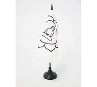 AZ FLAG - Buddha Lotus flower Table Flag 5'' x 5'' - Buddhism Office Flag 100% Polyester 15 x 15 cm - Mini Desk Flag with 10'' Pole and Black Plastic Base