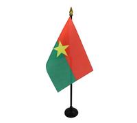 AZ FLAG - Burkina Faso Table Flag 4'' x 6'' - Burkinabé Mini Desk Flag 100% Polyester 15 x 10 cm - Office Flag with 10'' Pole - Golden Spear
