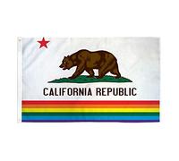 AZ FLAG - California Rainbow Flag - 2x3 Ft - 100D Polyester Gay Californian Banner with Two Metal Grommets - Fade Resistant - Vivid Colors - 2' x 3' Feet - 90x60 Cm