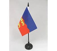 AZ FLAG - Calvados Table Flag 4'' x 6'' - French department Office Flag 100% Polyester 15 x 10 cm - Mini Desk Flag with 10'' Pole and Black Plastic Base