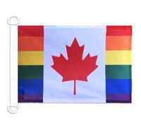 AZ FLAG Canada Rainbow Nautical Flag 18''x 12'' for Outdoor and Boat, gay canadian Banner Knitted Polyester with Two Plastic Rings 30 x 45 cm