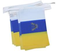 AZ FLAG Canary Islands Bunting Flag, 20 Ft Garland 20 Small Spanish region of Canarias Flags 8'' x 6'', 100% Polyester String Pennant, 6 meters