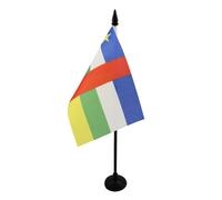 AZ FLAG - Central African Republic Table Flag 4'' x 6'' - Central Africa Office Flag 100% Polyester 15 x 10 cm - Mini Desk Flag with 10'' Pole and Black Plastic Base