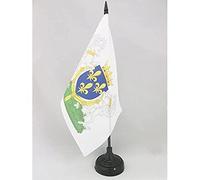 AZ FLAG - Charles VI of France Coat of arms Table Flag 5'' x 8'' - French Kingdom Office Flag 100% Polyester 21 x 14 cm - Mini Desk Flag with 10'' Pole and Black Plastic Base