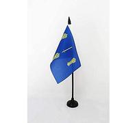 AZ FLAG - Cheshire county Table Flag 4'' x 6'' - Cheshire county Office Flag 100% Polyester 15 x 10 cm - Mini Desk Flag with 10'' Pole and Black Plastic Base