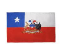 AZ FLAG - Chile with arms Flag - 2x3 Ft - Chilean Banner with Sleeve - 100% Polyester - Fade Resistant - Vivid Colors - 2' x 3' Feet - 90x60 Cm
