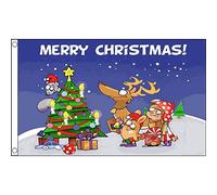 AZ FLAG - Christmas Scene Flag - 2x3 Ft - 100D Polyester Merry Christmas Banner with Two Metal Grommets - Fade Resistant - Vivid Colors - 2' x 3' Feet - 90x60 Cm
