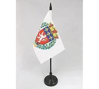 AZ FLAG - City of Lyon Table Flag 4'' x 6'' - Lyons Office Flag 100% Polyester 15 x 10 cm - Mini Desk Flag with 10'' Pole and Black Plastic Base