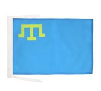 AZ FLAG - Crimean Tatars Flag - 18'' x 12'' - 100% Polyester Tatar Small Banner with Two Cords - Fade Resistant - Vivid Colors - 18x12 in - 45x30 Cm