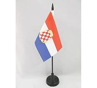AZ FLAG - Croatian Republic of Herzeg-Bosnia 1991-1994 Table Flag 4'' x 6'' - Croatia Community Office Flag 100% Polyester 15 x 10 cm - Mini Desk Flag with 10'' Pole and Black Plastic Base