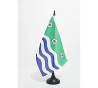 AZ FLAG - Cumberland county Table Flag 5'' x 8'' - Cumberland county Office Flag 100% Polyester 21 x 14 cm - Mini Desk Flag with 10'' Pole and Black Plastic Base