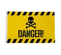 AZ FLAG - Danger Yellow Flag - 3x5 Ft - 100D Polyester Caution Be Carreful Banner with Two Metal Grommets - Fade Resistant - Vivid Colors - 3' x 5' Feet - 150x90 Cm