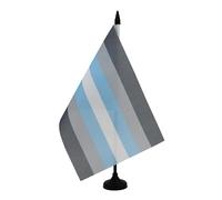 AZ FLAG - Demiboy pride Table Flag 5'' x 8'' - LGBT demigender Office Flag 100% Polyester 21 x 14 cm - Mini Desk Flag with 10'' Pole and Black Plastic Base